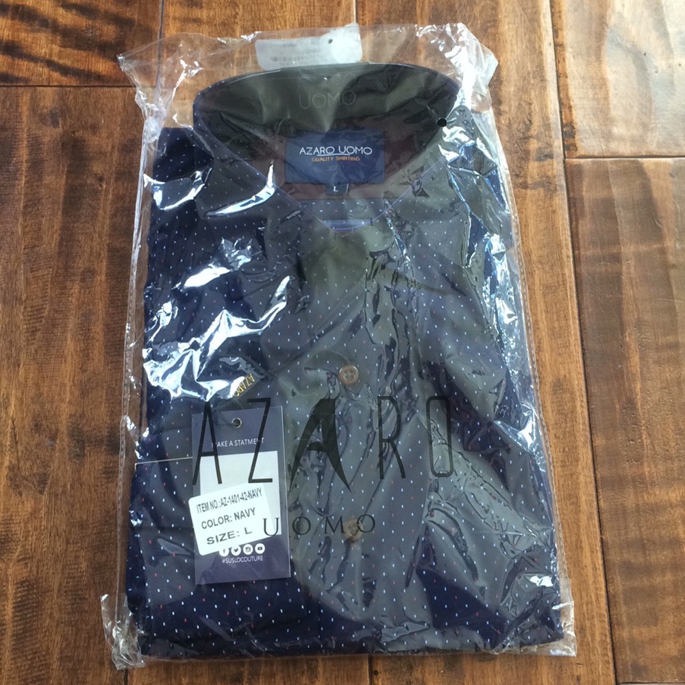 AZARO UOMO Mens Dress Shirt Sz. LG
